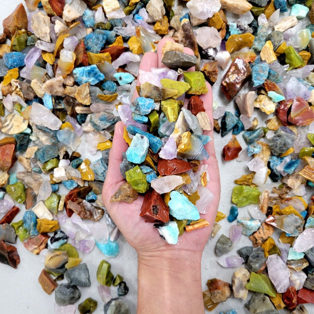 1 LB Bulk Crushed Crystal Chips from Madagascar  Tiny Natural Stones